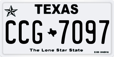 TX license plate CCG7097