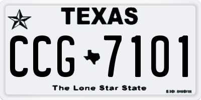 TX license plate CCG7101