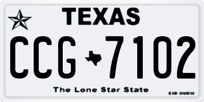 TX license plate CCG7102