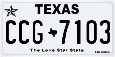 TX license plate CCG7103