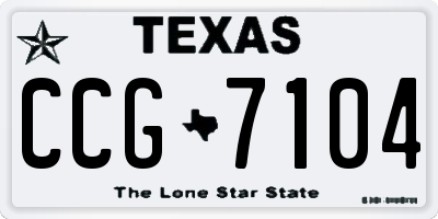 TX license plate CCG7104