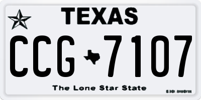 TX license plate CCG7107