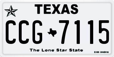 TX license plate CCG7115