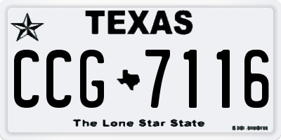 TX license plate CCG7116