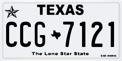 TX license plate CCG7121