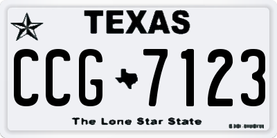 TX license plate CCG7123