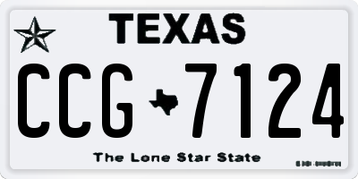 TX license plate CCG7124