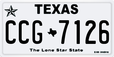 TX license plate CCG7126