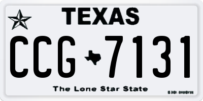 TX license plate CCG7131
