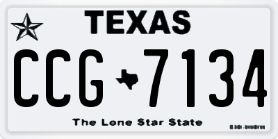TX license plate CCG7134
