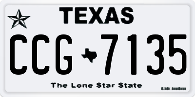 TX license plate CCG7135