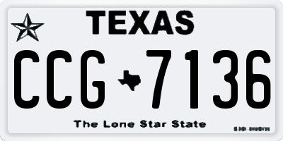 TX license plate CCG7136