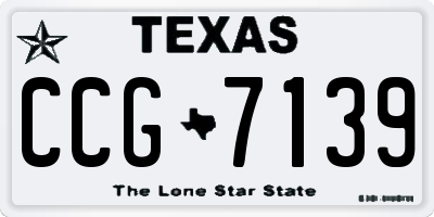 TX license plate CCG7139