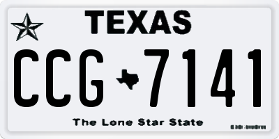 TX license plate CCG7141