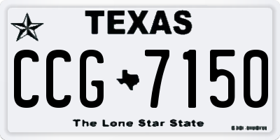 TX license plate CCG7150