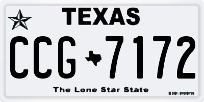 TX license plate CCG7172