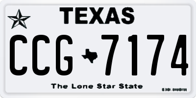 TX license plate CCG7174