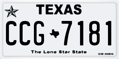 TX license plate CCG7181
