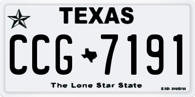 TX license plate CCG7191