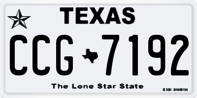 TX license plate CCG7192