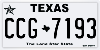 TX license plate CCG7193