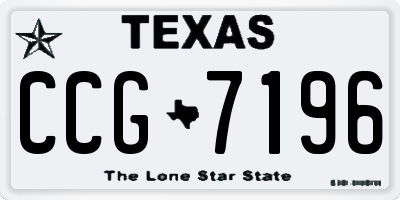 TX license plate CCG7196