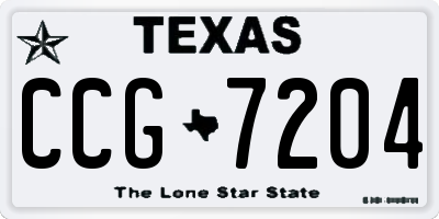 TX license plate CCG7204