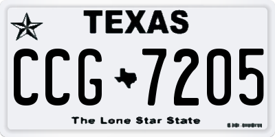 TX license plate CCG7205