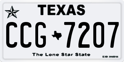 TX license plate CCG7207