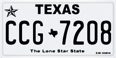TX license plate CCG7208