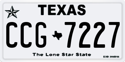 TX license plate CCG7227