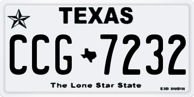 TX license plate CCG7232
