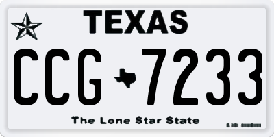 TX license plate CCG7233