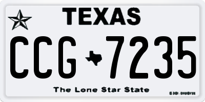 TX license plate CCG7235