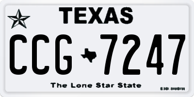 TX license plate CCG7247