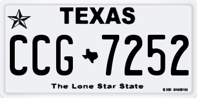 TX license plate CCG7252