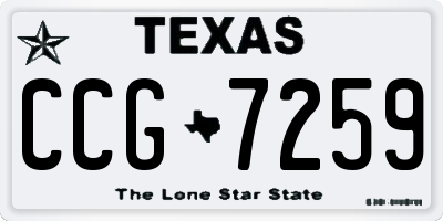 TX license plate CCG7259