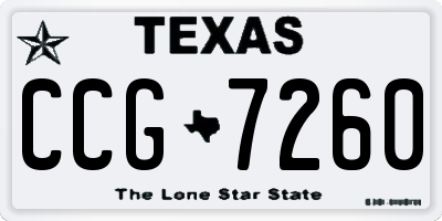 TX license plate CCG7260