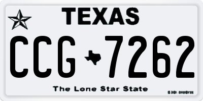 TX license plate CCG7262