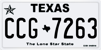 TX license plate CCG7263