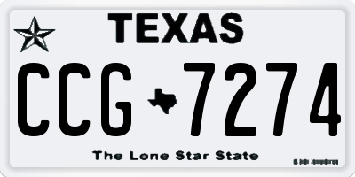 TX license plate CCG7274