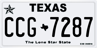 TX license plate CCG7287