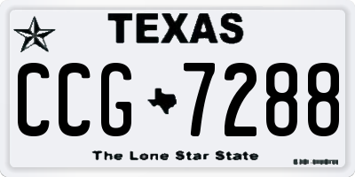 TX license plate CCG7288