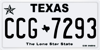TX license plate CCG7293