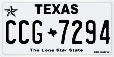 TX license plate CCG7294