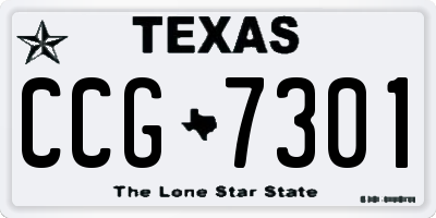 TX license plate CCG7301