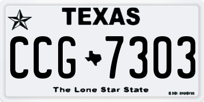 TX license plate CCG7303