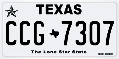 TX license plate CCG7307