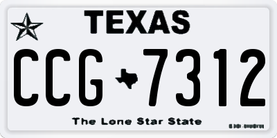 TX license plate CCG7312