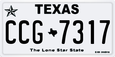 TX license plate CCG7317